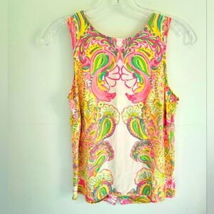 Lilly Pulitzer Silk Paisley Iona Tank Top
